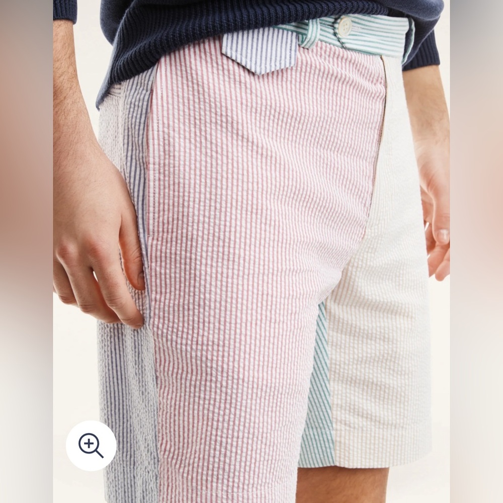 Brooks Brothers Cotton Seersucker Fun Stripe Shorts